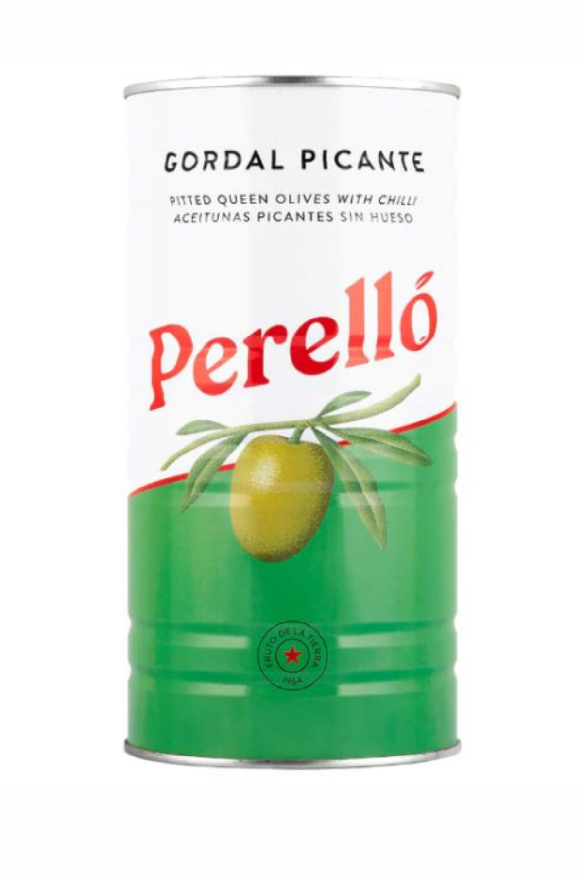 Pitted Olives ~ Gordal Picante Pitted Green Olives, Medium Tin (600G drained)