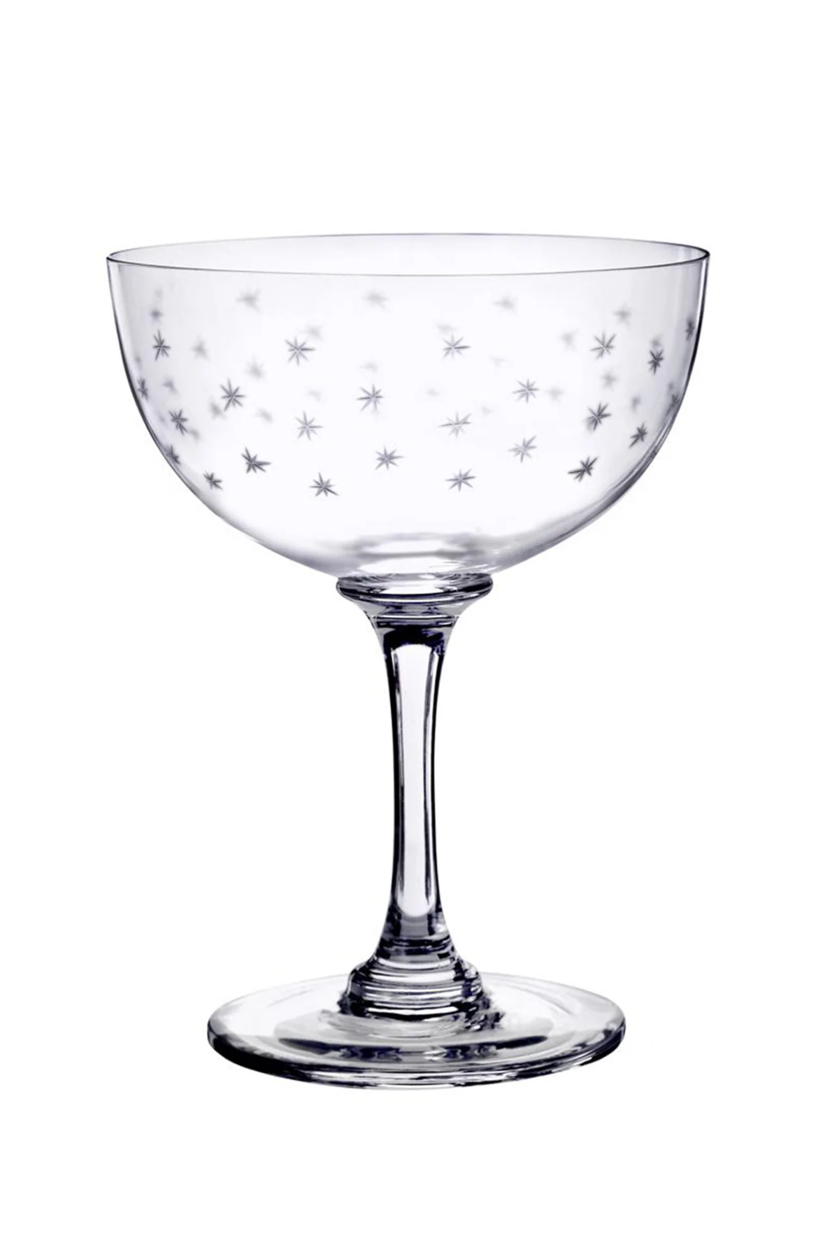 Crystal Champagne Saucers with Stars Design