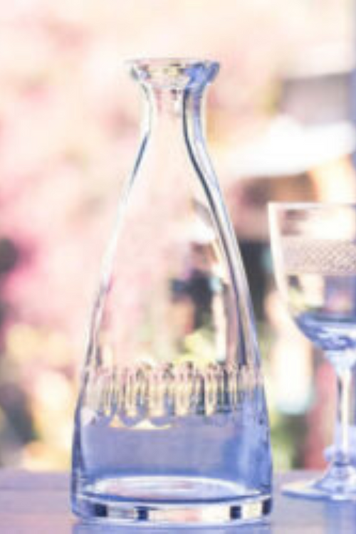 A Crystal Table Carafe with Lens Design