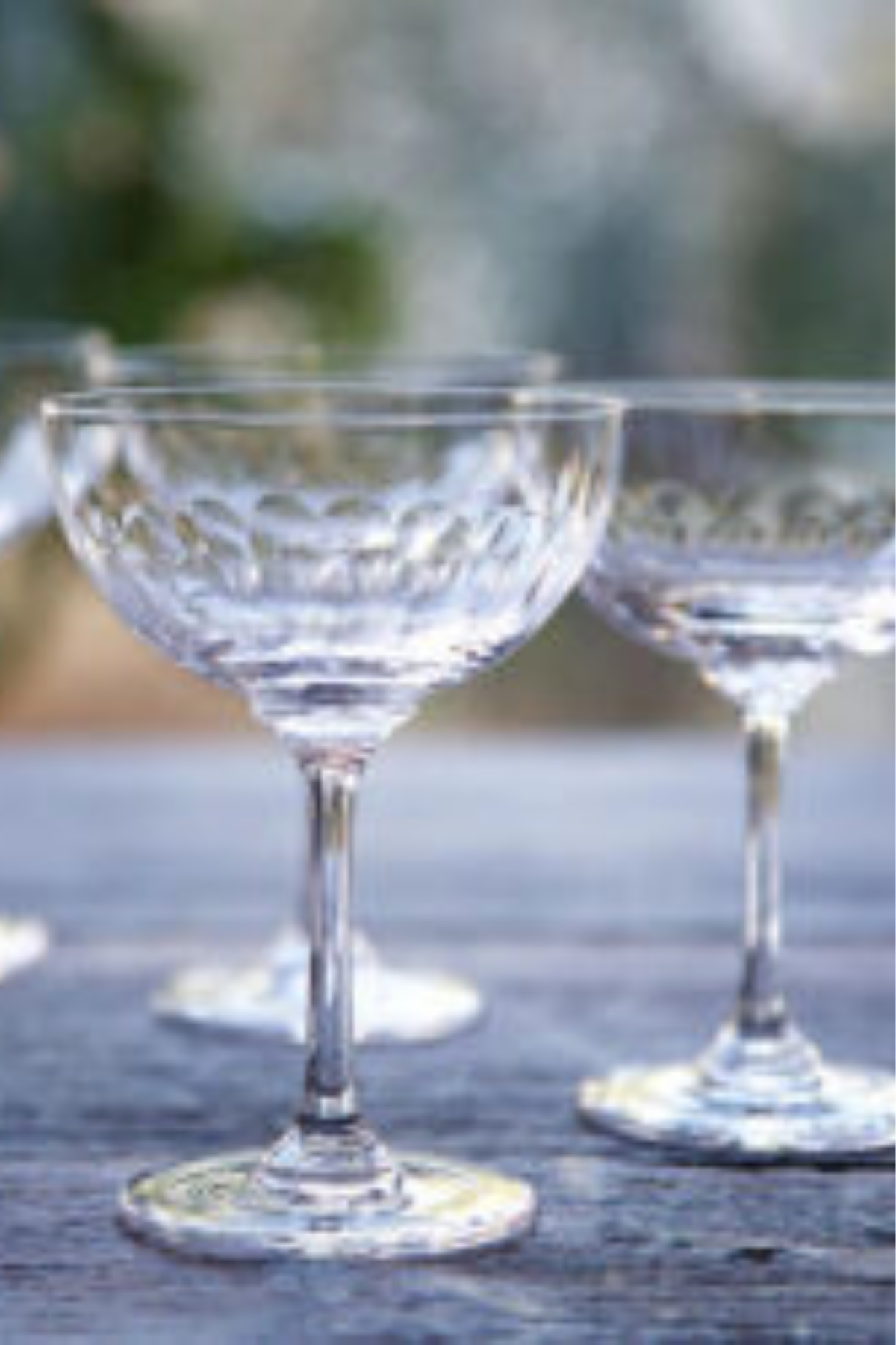 Crystal Champagne Saucers with Lens Design