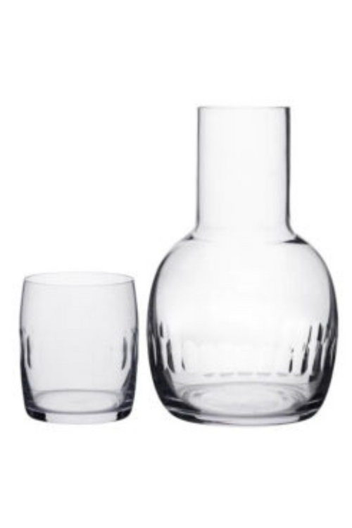A Crystal Carafe Set with Lens Design