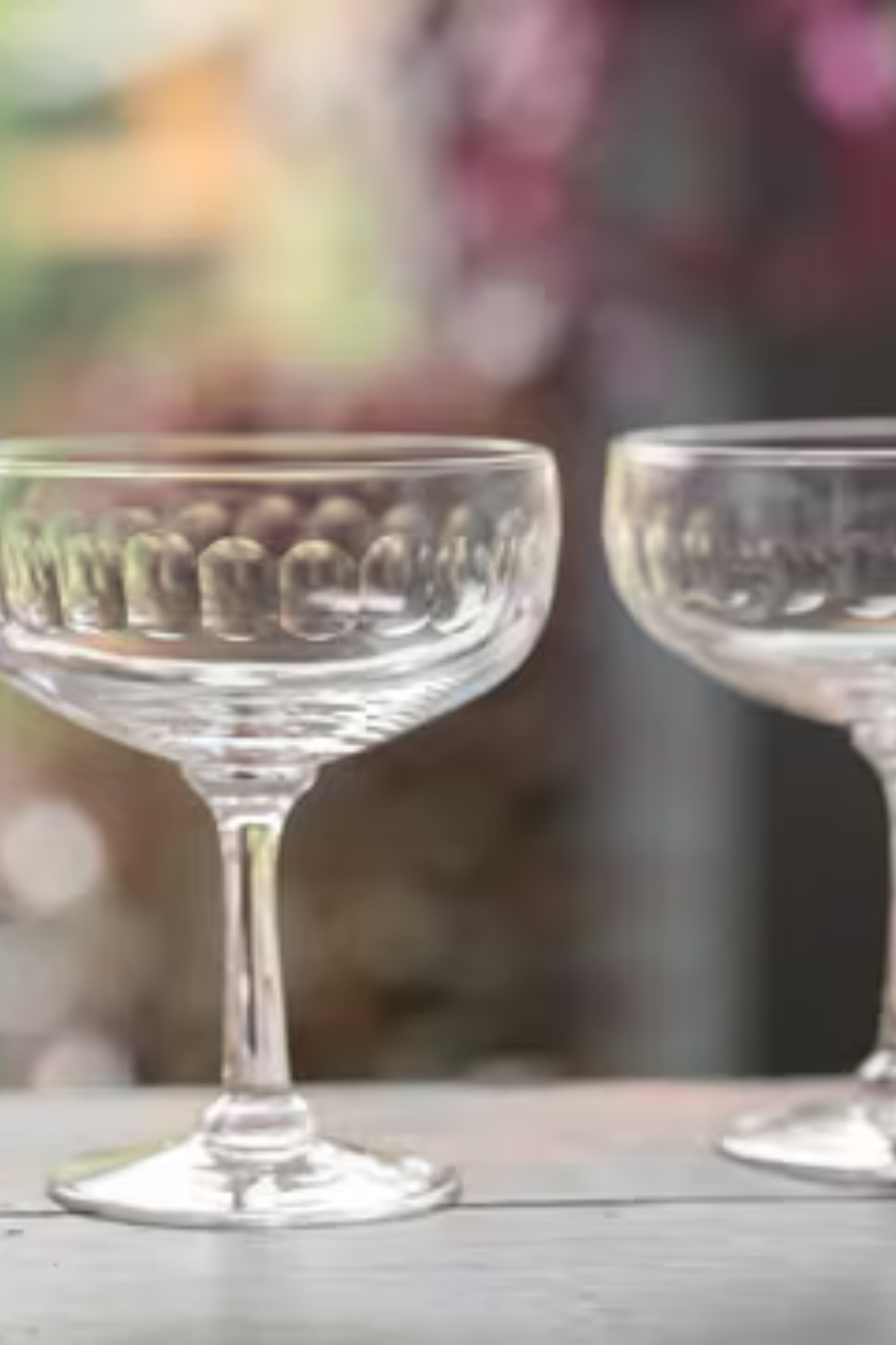 Crystal Cocktail Glasses with Lens Design