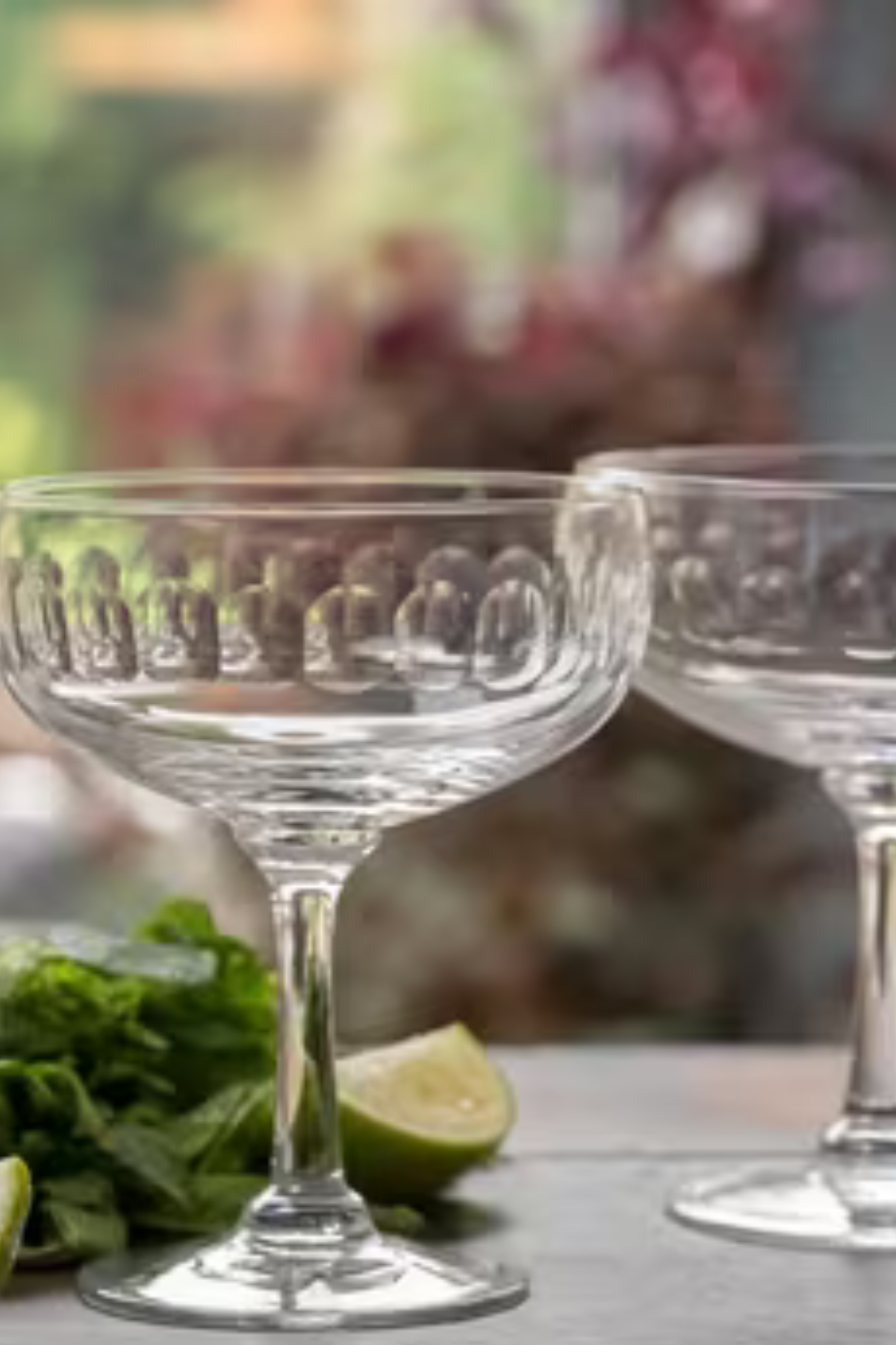 Crystal Cocktail Glasses with Lens Design