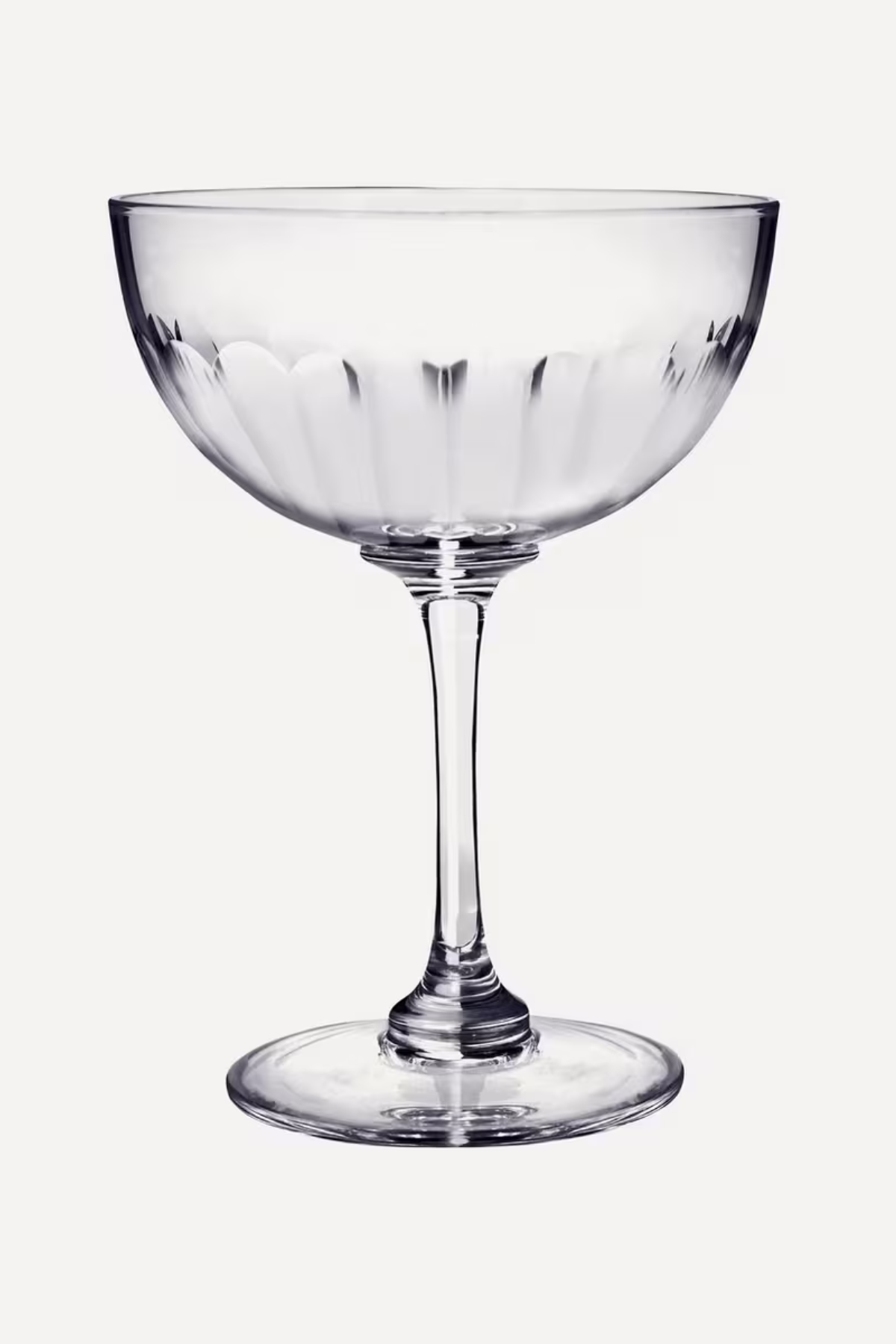 Crystal Champagne Saucers with Lens Design
