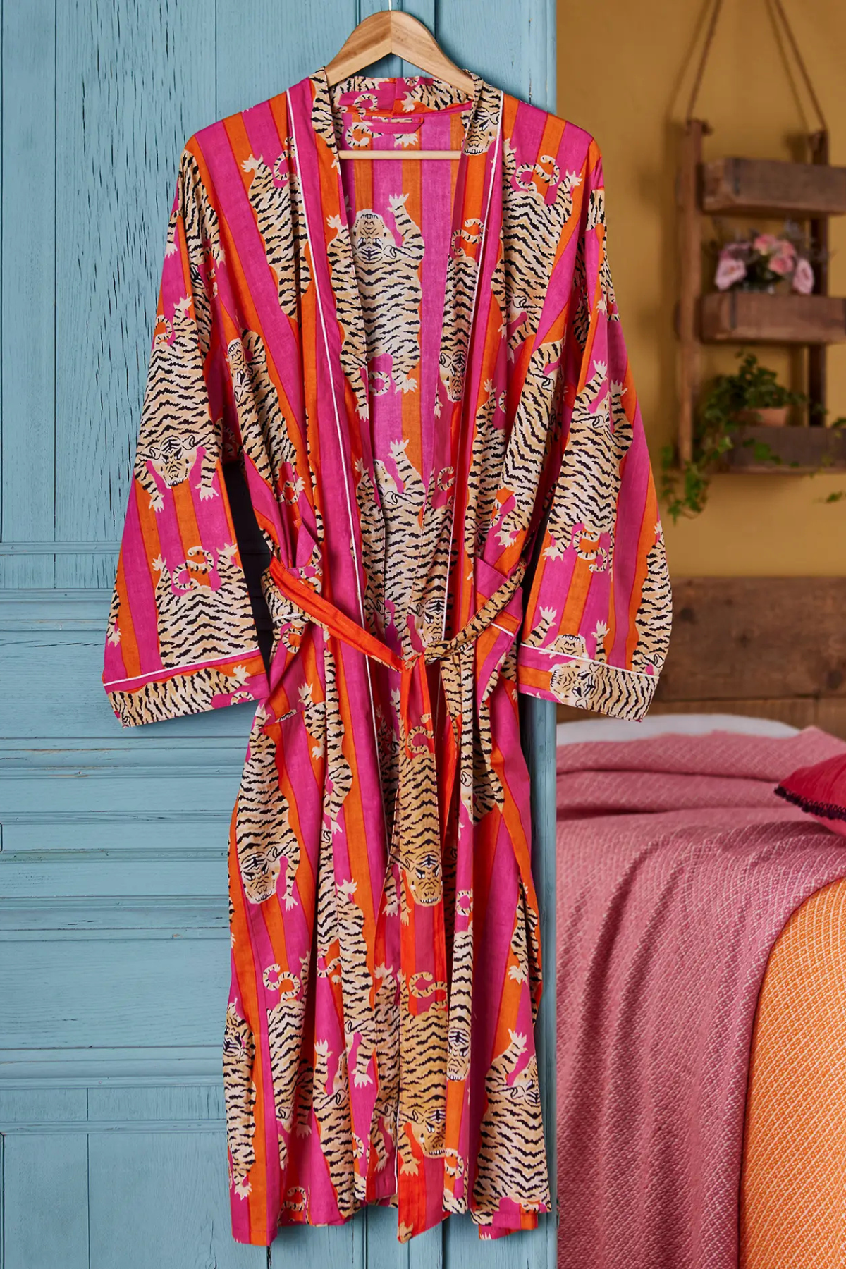 Pink Tiger Stripe Robe