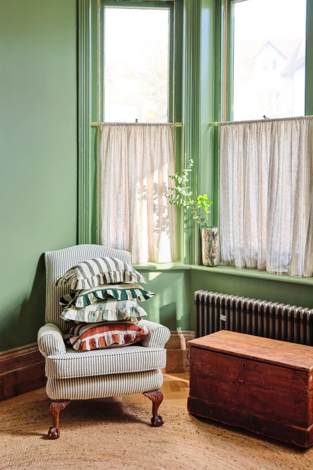 COMING SOON - Amuse La Bouche Forest Green Wide Stripe Cushion Cover