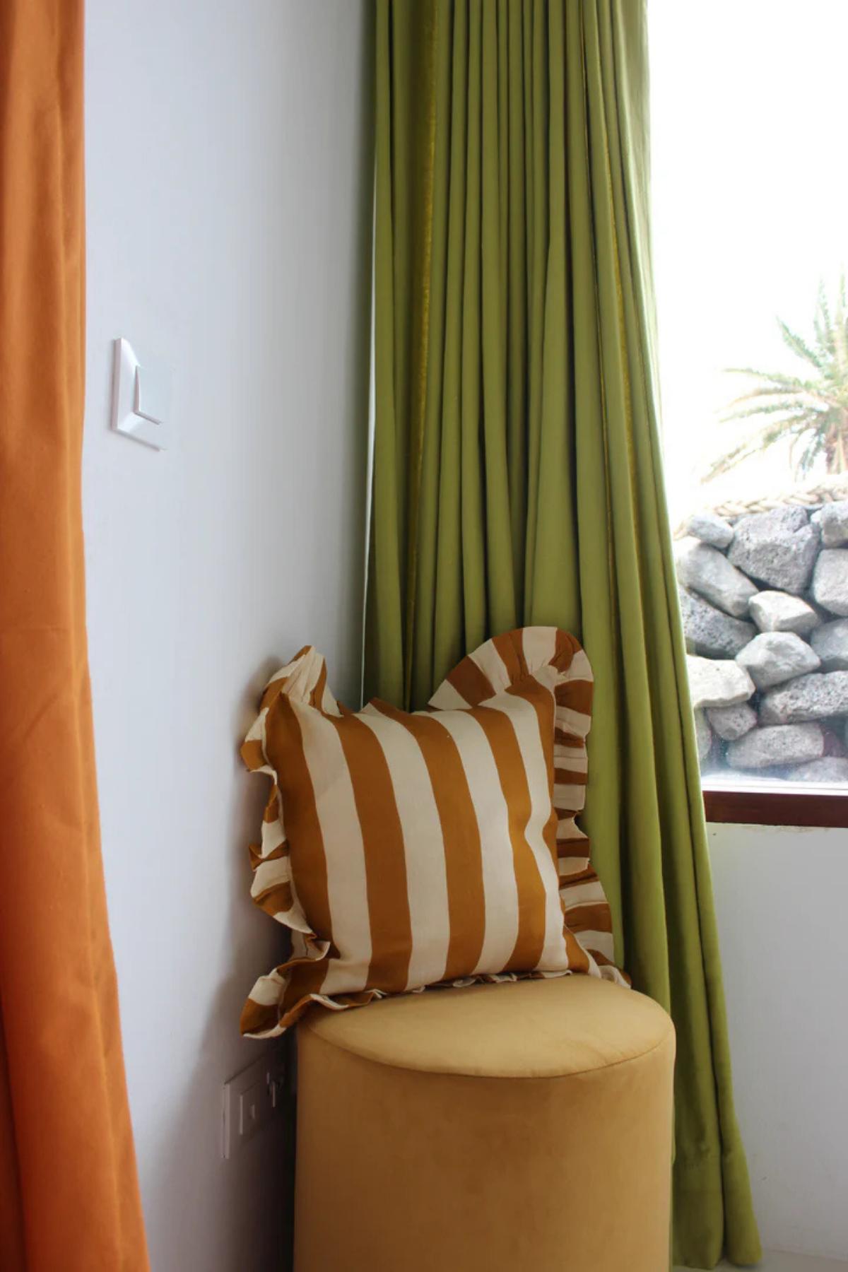 COMING SOON - Amuse La Bouche Ochre Candy Stripe Cushion Cover