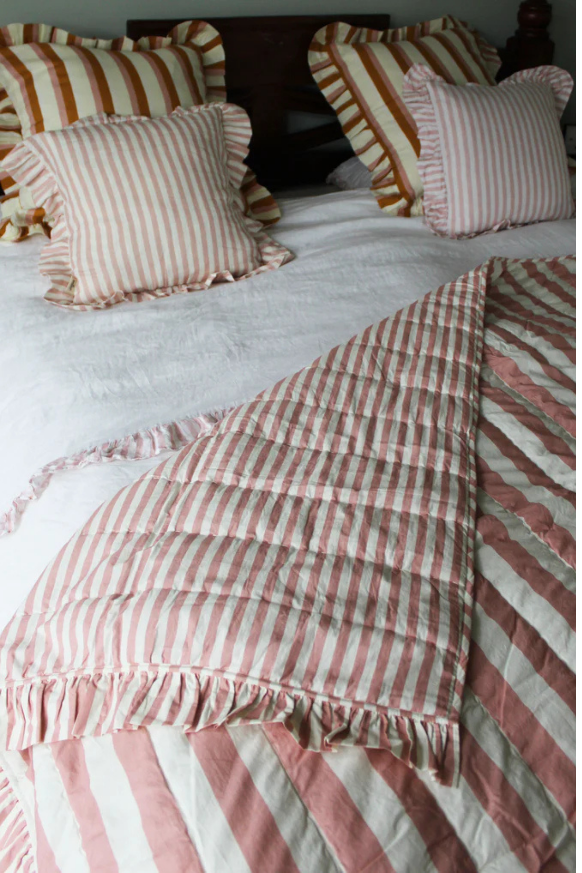 COMING SOON - Amouse la Bouche Blush Candy Stripe Rectangle Cushion Cover