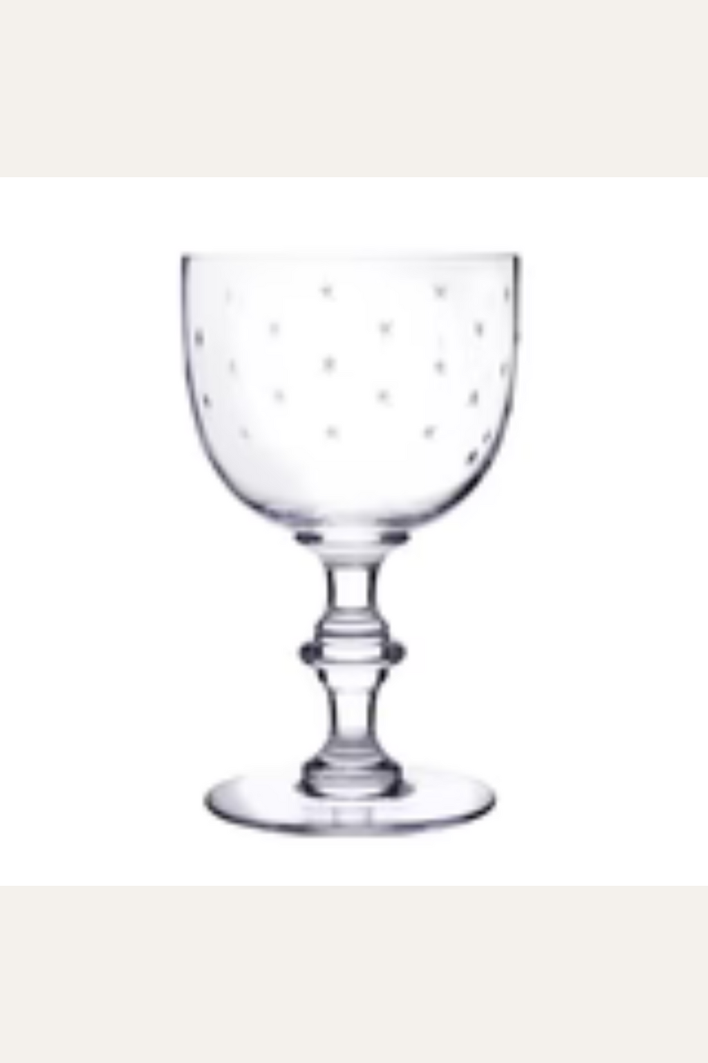 Crystal wine goblet with star design