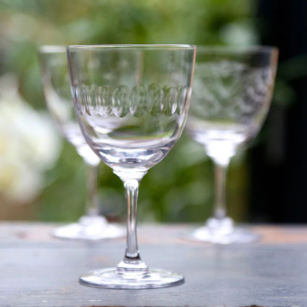 The Vintage List Crystal Wine Glasses with Lens Design